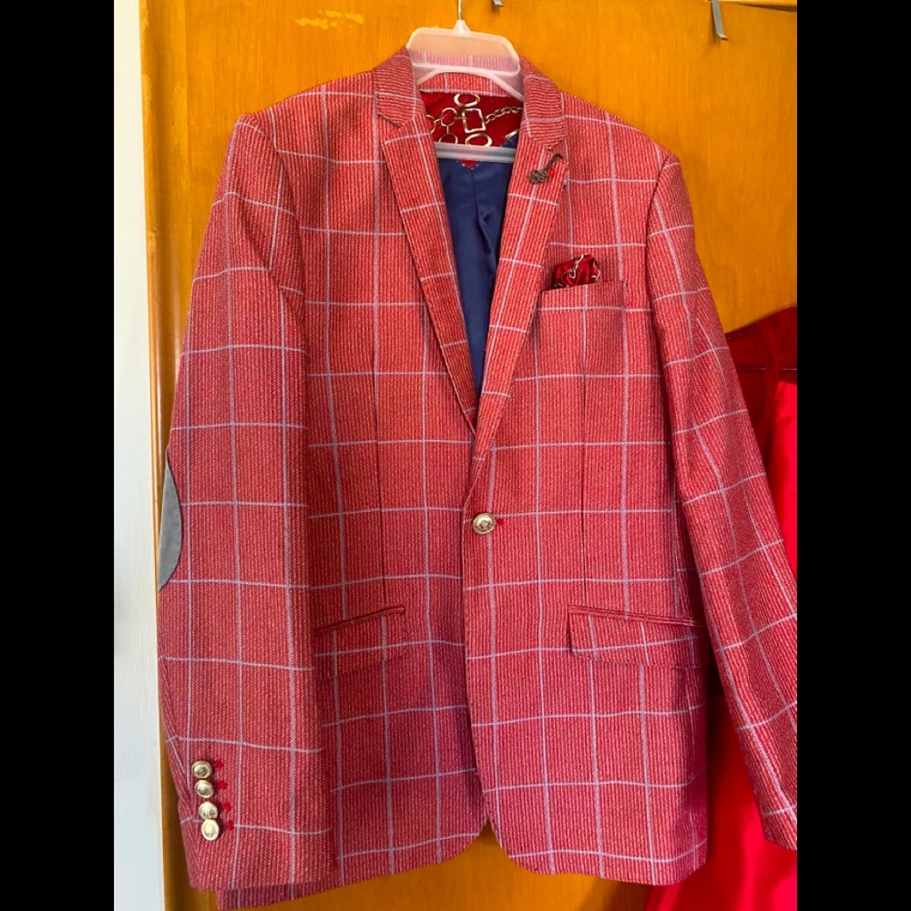 Ellie Balleh Young men sport coat/suit coat Red XL